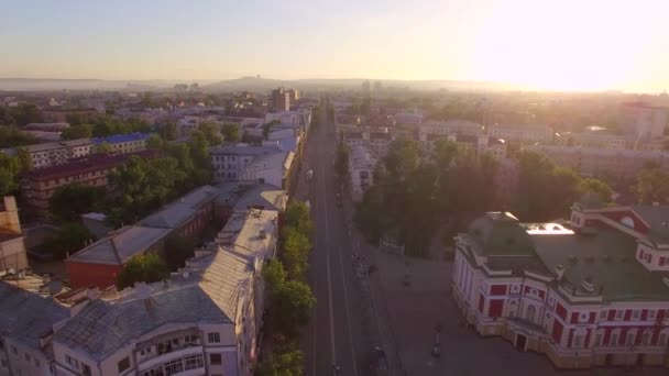 Fotografia Aérea Manhã Uma Cidade Grande Verão Irkutsk — Vídeo de Stock