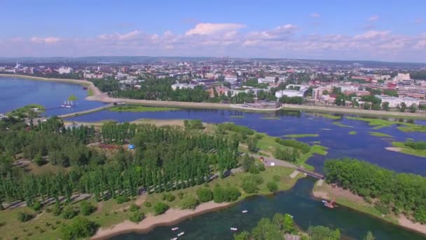 Hava Fotoğrafçılığı Manzara Yukarıdan Şehrin Yaz Irkutsk — Stok video