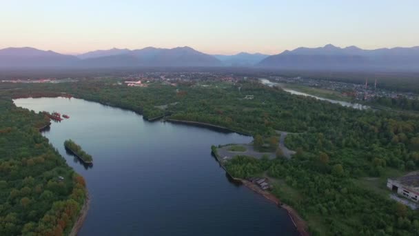 Photographie Aérienne Établissement Sur Rive Lac Baïkal Vydrino — Video