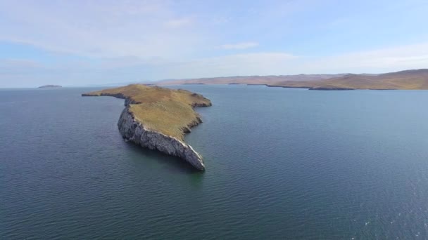 Fotografia Aérea Outono Lago Baikal Mar Pequeno — Vídeo de Stock