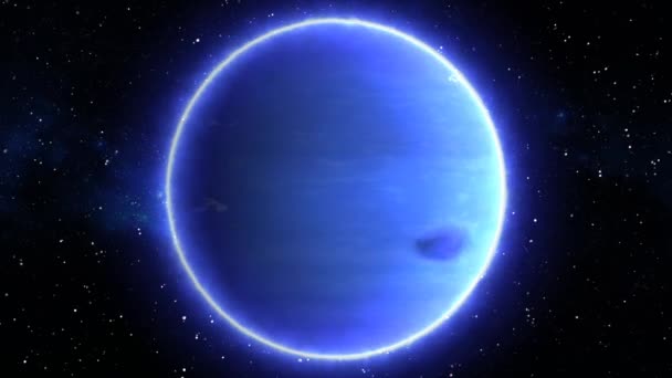 Beautiful View of Planet Neptune from Space Timelapse and Stars - 4K Seamless Loop Motion Background Animation — Stock Video