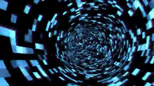 Fliegen im digitalen Tunnel im Cyberspace verschlüsselte Netzwerkinformationen - 4k nahtlose Schleifenbewegung Hintergrundanimation