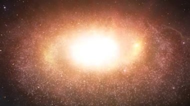Dış uzayda dönen dönen sarmal gökada yıldızları - 4k Kusursuz döngü hareketli arkaplan animasyonu