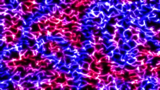 Abstrakte fließende rosa und blaue fraktale elektrische Energiewellenstrahlen - 4k nahtlose Schleifenbewegung Hintergrundanimation — Stockvideo
