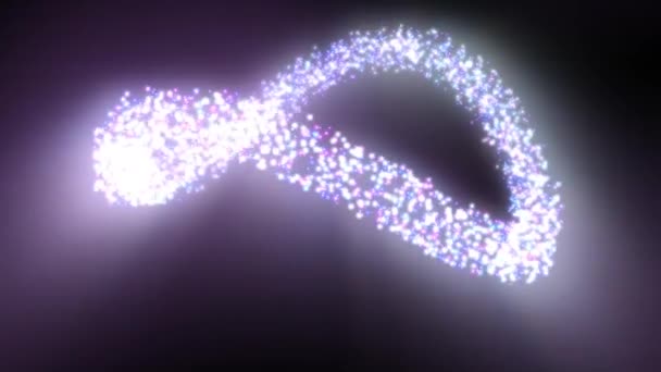 Hermosas partículas brillantes que fluyen y brillantes estrellas anillo de luz - Animación de fondo de movimiento de bucle inconsútil 4K — Vídeo de stock