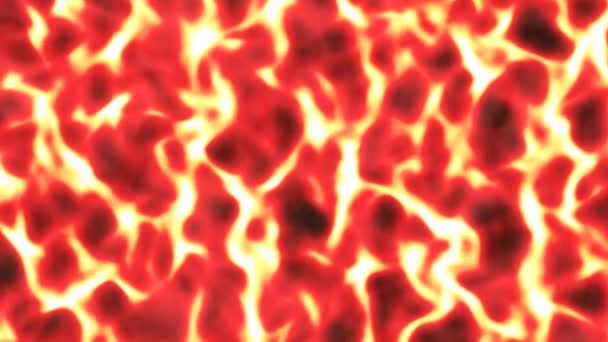 Horké roztavené lávové proudění a magma tekuté pálení vyzařující žár - 4k bezešvé smyčka pohybu na pozadí animace — Stock video
