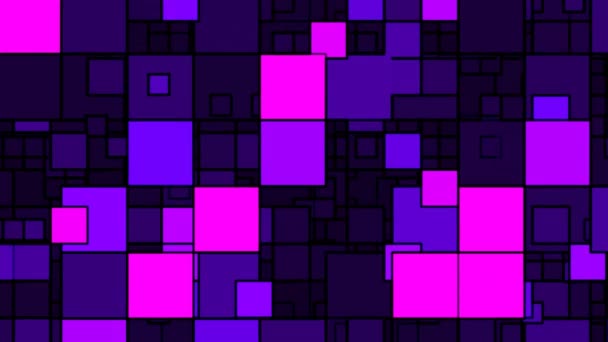 Μοντέρνο Minimalist Purple and Pink Square Shapes Overlaping Design - 4k Seamless Loop Motion Background Animation — Αρχείο Βίντεο