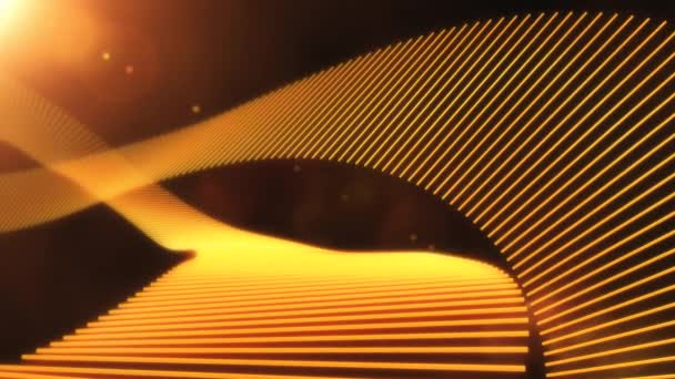 Abstrakte Bewegung Orange Line Pathway Crossing Wellen hin und her - 4K Seamless Loop Motion Hintergrundanimation — Stockvideo