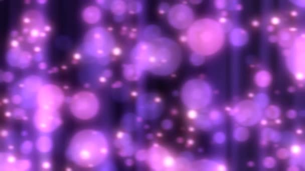 Lindo roxo rosa circular Bokeh Blur partículas brilhantes luz - 4K Seamless Loop Motion Background Animação — Vídeo de Stock