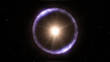 Işık Bükme Einstein Halka Yıldızı Fizik Astronomisi Uzayda 4K Kusursuz Döngü Hareketi Arkaplan Animasyonu