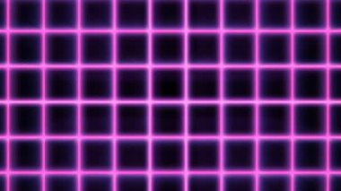 Retro 80 'ler Parlak Pembe Neon Izgara Sentetik Ağ Çizgileri Yavaşça Hareket Ediyor - 4K Kusursuz Döngü Hareketi Arkaplan Canlandırması