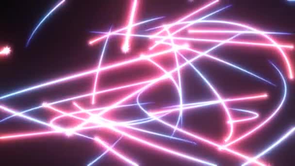 Flying Shining Star Particles with Glowing Neon Energy Stream Lines - 4K Seamless Loop Motion Background Animation — Stock video
