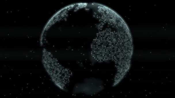 Futuristische Digital Earth Planetary Globe Grid Glow Hologram - 4K naadloze lus beweging achtergrond animatie — Stockvideo