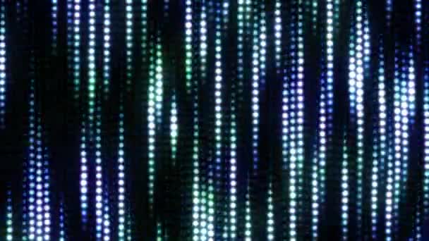 Mur lumineux de la lumière LED circulaire Bokeh Streams coulant vers le bas - Animation de fond de mouvement de boucle sans couture 4K 