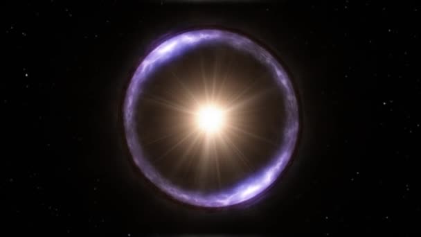 Licht buigen Einstein Ring Star Physics Astronomie Concept in de ruimte - 4K naadloze lus beweging achtergrond animatie — Stockvideo
