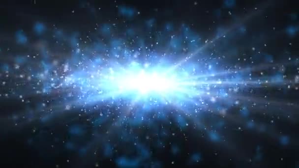 Скорость света Космическое путешествие через туманную пыль в центр галактики - 4K бесшовное движение петли Фон анимации — стоковое видео