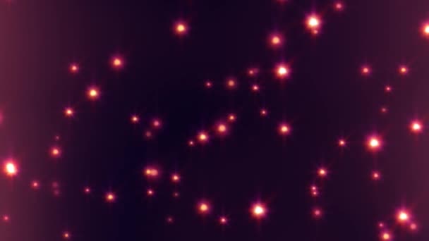 Étoiles mobiles magiques Lumineuses dans un espace violet abstrait Animation de fond de boucle sans couture 4K — Video