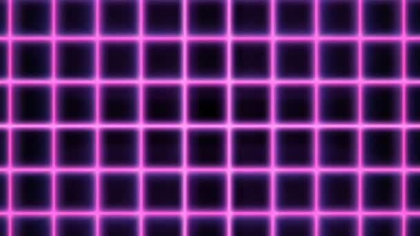 Retro 80s Glowing Pink Neon Grid Synthwave Net Lines Slowly Moving - 4K Seamless Loop Motion Background Animation — Stock Video