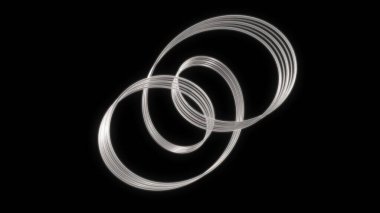 Soyut Geometrik Parlak Gümüş Metal Bant Eğrisi Dönüşümlü - Soyut Arkaplan Dokusu