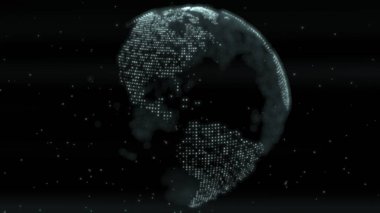 Fütürist Dijital Dünya Gezegen Küresel Parlak Hologram - Soyut Arkaplan Dokusu