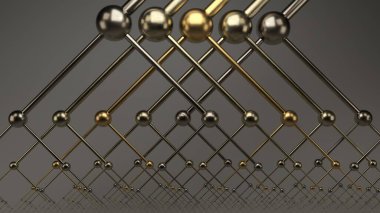 Soyut Parlak Yansıtıcı Metalik İkili Ağaçlara Sonsuz Odaklanma - Soyut Arkaplan Dokusu