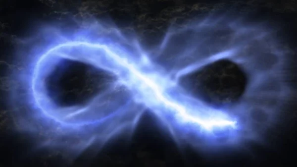 Radfahren Infinity-Symbol Zeichen in himmlisch geistig bewölkten Himmel - Abstrakte Hintergrundtextur — Stockfoto