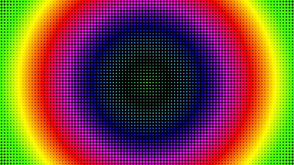 Halftone Circle Rainbow Gradient Dotted Radial Pattern Graphic - Abstract Background Texture — Stock Photo, Image