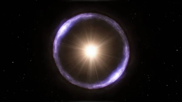 Φως κάμψη Αϊνστάιν δαχτυλίδι Αστρονομία έννοια Αστέρι Φυσικής στο Διάστημα - Αφηρημένη Υφή Φόντο — Φωτογραφία Αρχείου