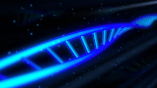 Molécula de DNA de hélice dupla rotativa Faixa de Partículas do Código Genético Textura de fundo abstrata — Fotografia de Stock