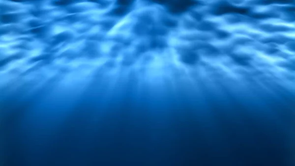Raggi di luce subacquei brillano luminosi sotto ondulazioni onde oceaniche astratte Texture di sfondo — Foto Stock