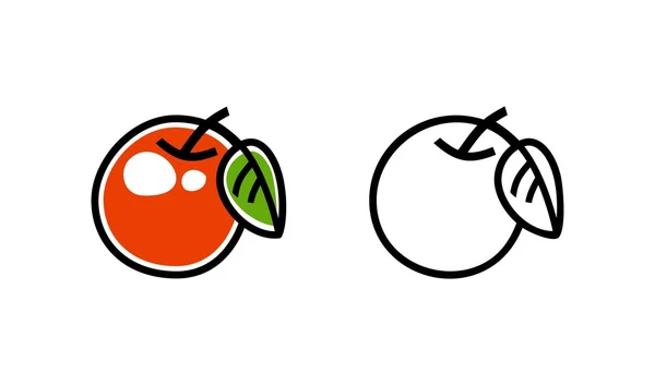 Ein Apfel setzt ein einfaches Bild — Stockvektor