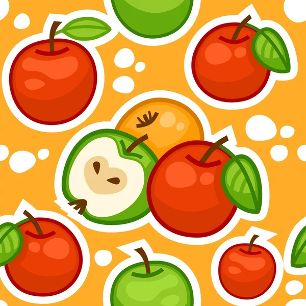 Naadloze patroon van gele appels — Stockvector