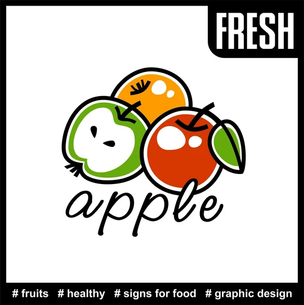 Semplice logo delle mele — Vettoriale Stock