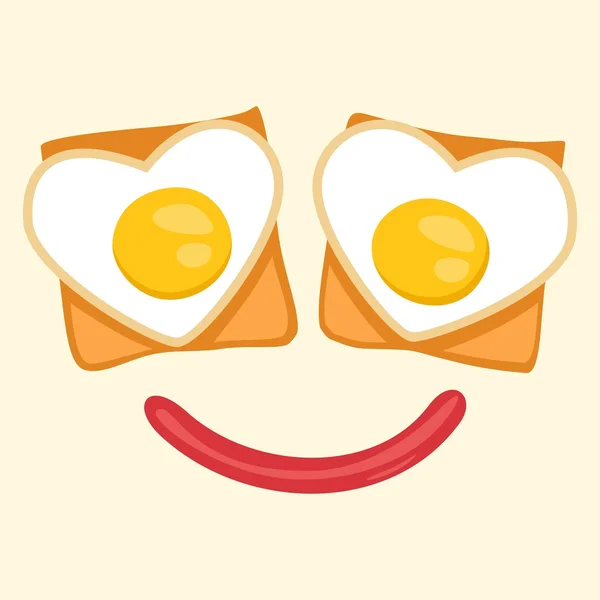 Тост с лицом яйца — стоковый вектор