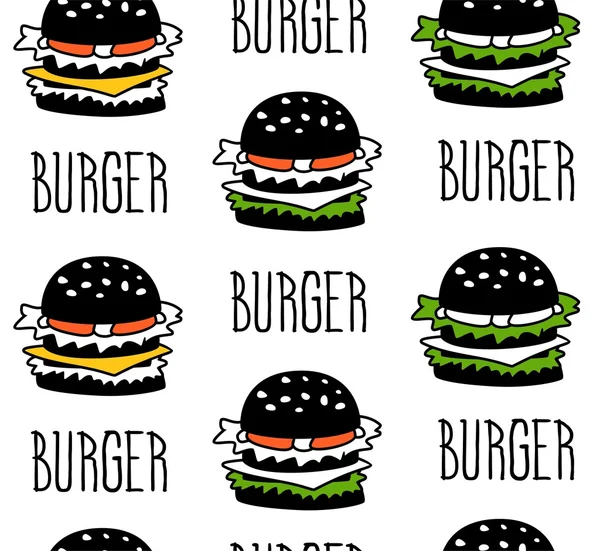 햄버거 원활한 패턴 그래픽 — 스톡 벡터