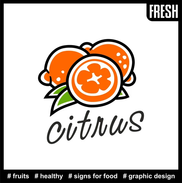 Logotype orange agrumes — Image vectorielle