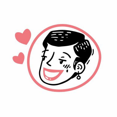 aşık yüz işareti gülümseyen güzel kız