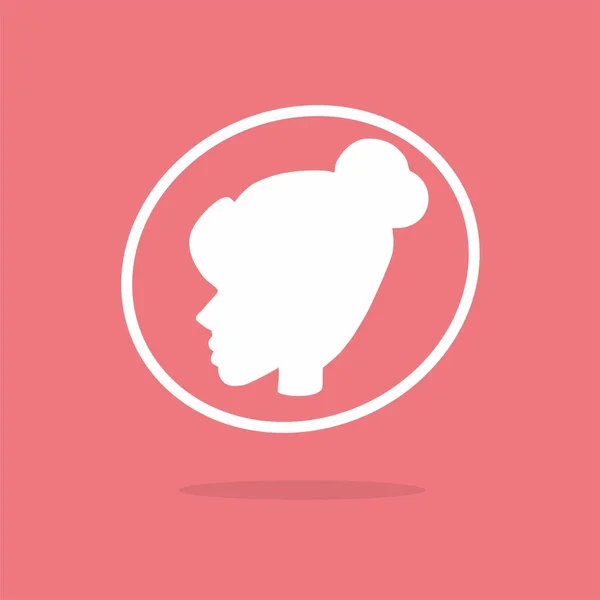 Perfil de un hermoso logotipo de chica — Vector de stock