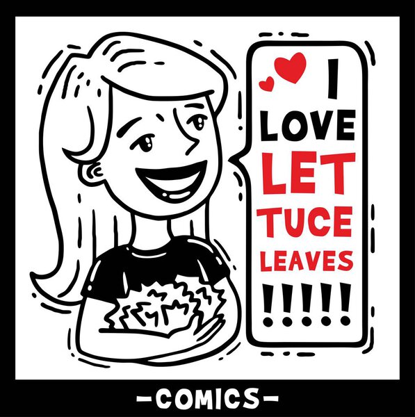 cute girl holding a lettuce I love lettuce comics