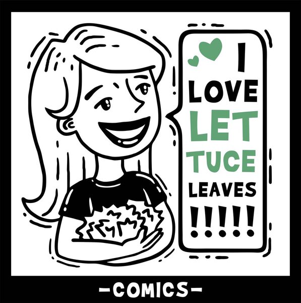lovely girl says I love lettuce comics