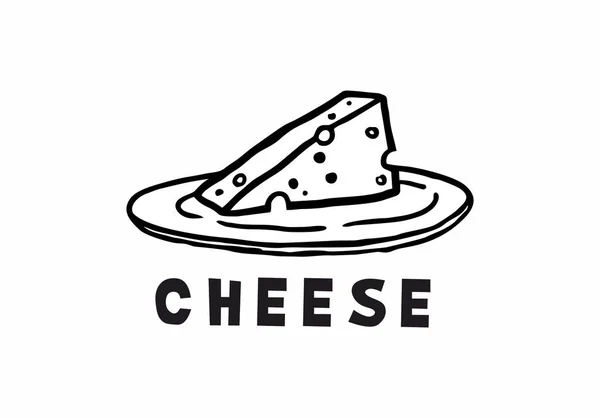 Сыр в тарелке — стоковый вектор