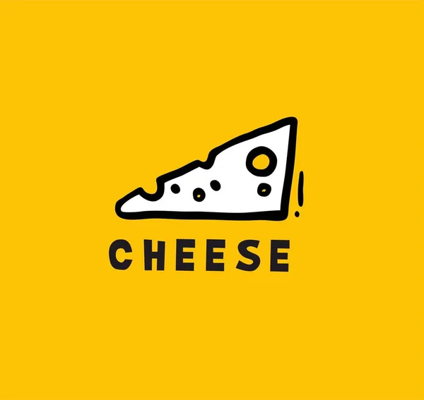 Imagen trozo de queso Logo — Vector de stock