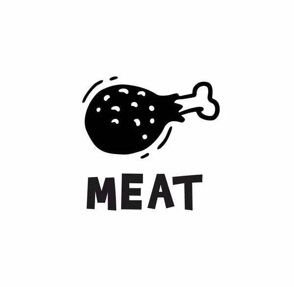 Einfaches Hühnerbein-Logo — Stockvektor