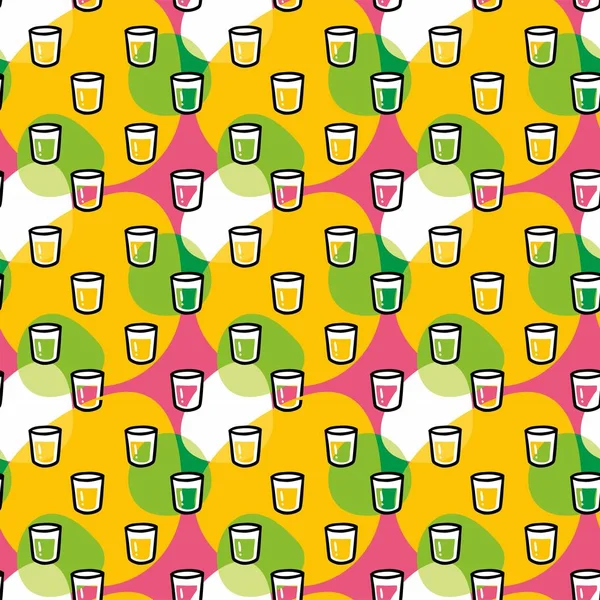 Seamless pattern of drinks — Stock Vector