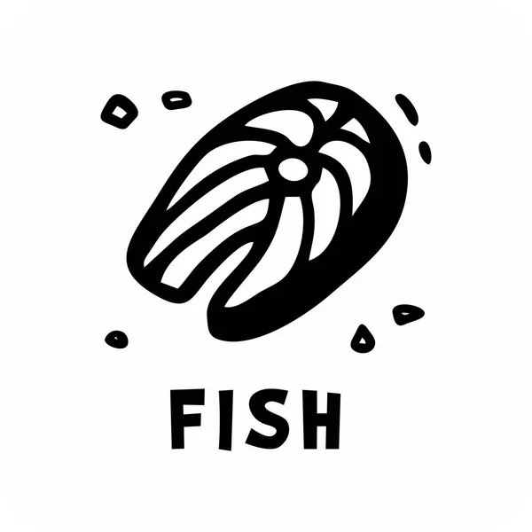 Eenvoudige afbeelding vis biefstuk — Stockvector