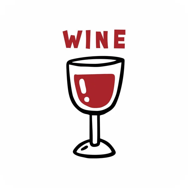 Enkel bild rött vin i ett glas — Stock vektor