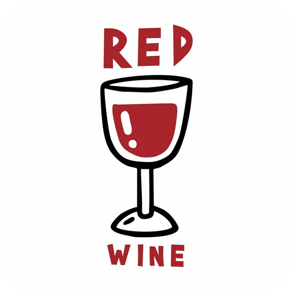 Enkel logotyp rött vin i ett glas — Stock vektor