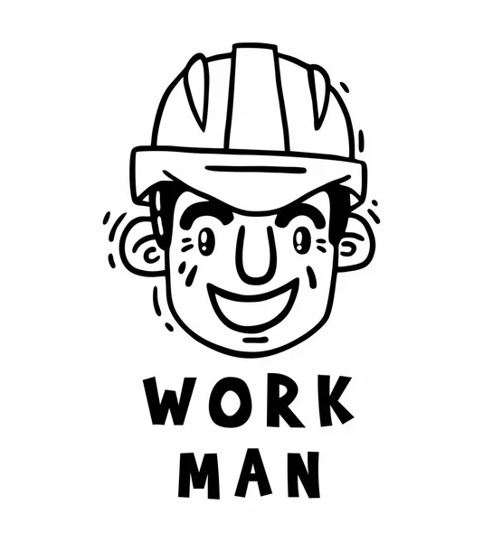 Hoofd werkende man in een beschermende helm logo 's — Stockvector