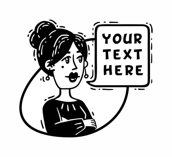 Женщина сложила руки говорит черно-белые комиксы
