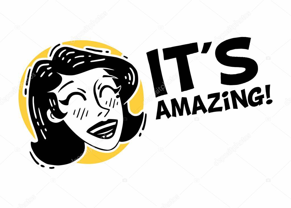 Picture it's amazing logo with the face of a very happy girl